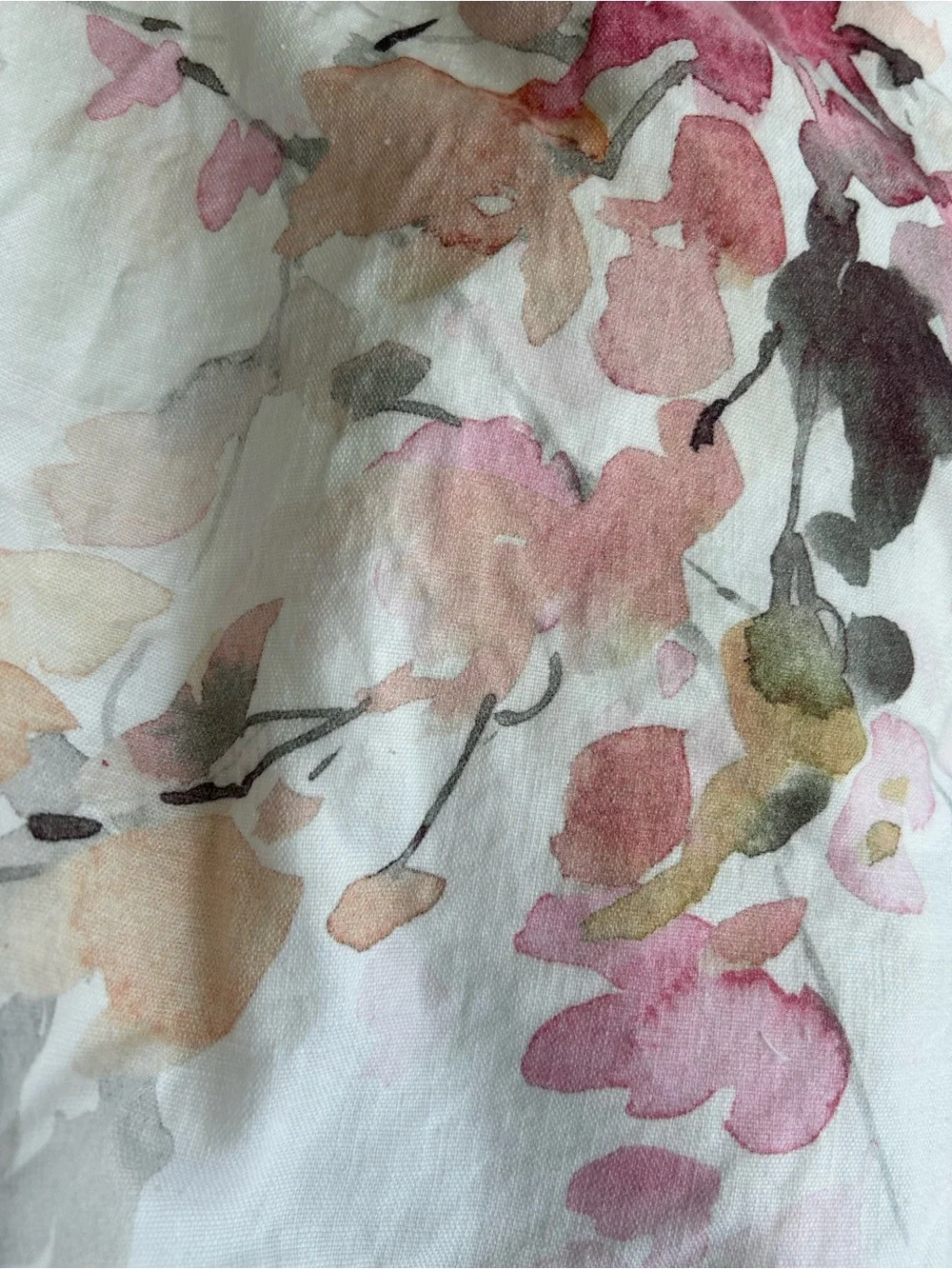 Grandiroad Botanical Watercolor Duvet Cover in Pink & Green